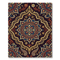 Ornate Midnight Floral Medallion Gold Accents Rug