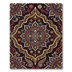 Ornate Midnight Floral Medallion Gold Accents Rug