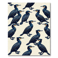 Elegant Cobalt Cormorant Avian Illustration Rug