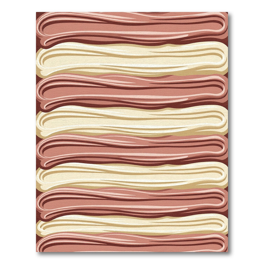 Crimson Beige Woven Stripe Ribbon Rug