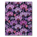 Vibrant Purple Orchid Abstract Ink Wash Rug