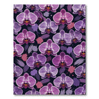 Vibrant Purple Orchid Abstract Ink Wash Rug