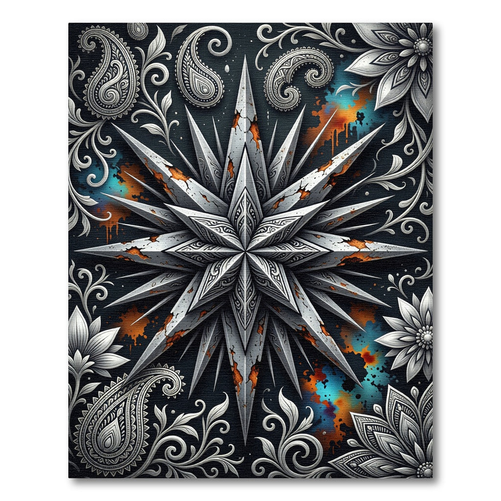 Earthy Orange Grunge Celestial Star Accessory Rug