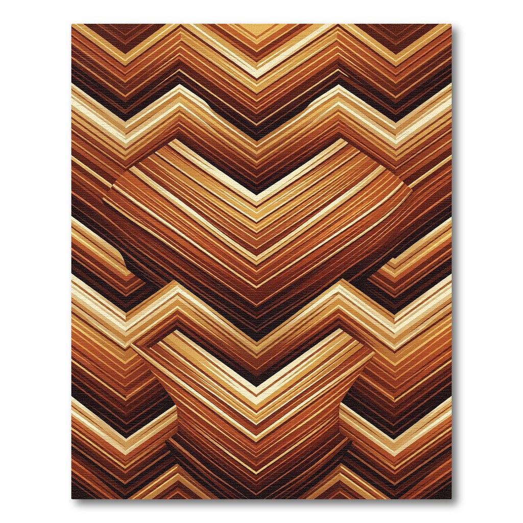 Warm Earthy Tone Chevron Stripes Rug