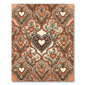 Romantic Heart Floral Cupid Tile Rug