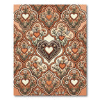 Romantic Heart Floral Cupid Tile Rug