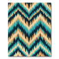 Teal Tan Navy Chevron Zigzag Rug