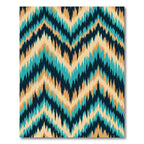 Teal Tan Navy Chevron Zigzag Rug