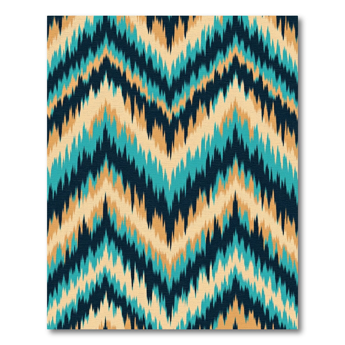 Teal Tan Navy Chevron Zigzag Rug