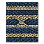 Navy Gold Braided Rope Texture Rug