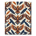 Geometric Eagle and Feather Art Deco Rug