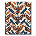 Geometric Eagle and Feather Art Deco Rug
