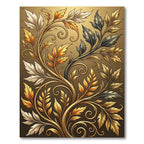 Elegant Gilded Filigree Botanical Swirl Rug