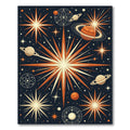 Celestial Mid Century Retro Starry Night Rug