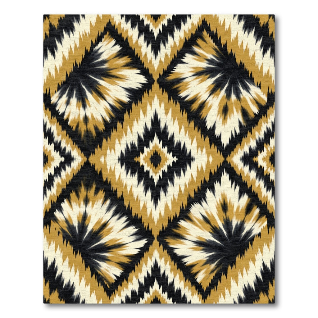 Golden Black Cream Diamond Bloom Rug