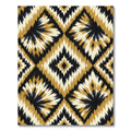 Golden Black Cream Diamond Bloom Rug