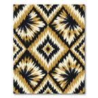 Golden Black Cream Diamond Bloom Rug