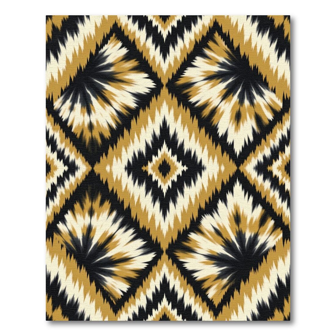 Golden Black Cream Diamond Bloom Rug