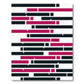 Modern Magenta and Black Horizontal Stripe Rug