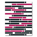 Modern Magenta and Black Horizontal Stripe Rug