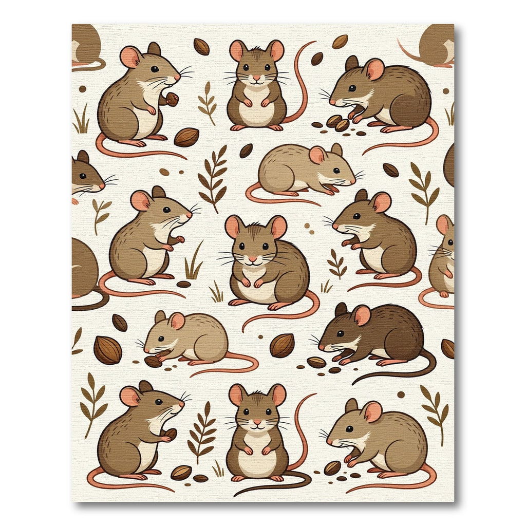 Cute Whimsical Mouse Woodland Field Rug