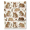Cute Whimsical Mouse Woodland Field Rug