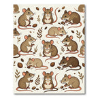 Cute Whimsical Mouse Woodland Field Rug
