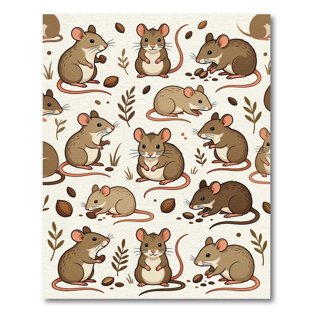 Cute Whimsical Mouse Woodland Field Rug