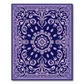 Deep Blue Floral Medallion Scrollwork Rug