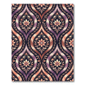 Purple Peach Ikat Floral Medallion Rug