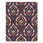 Purple Peach Ikat Floral Medallion Rug