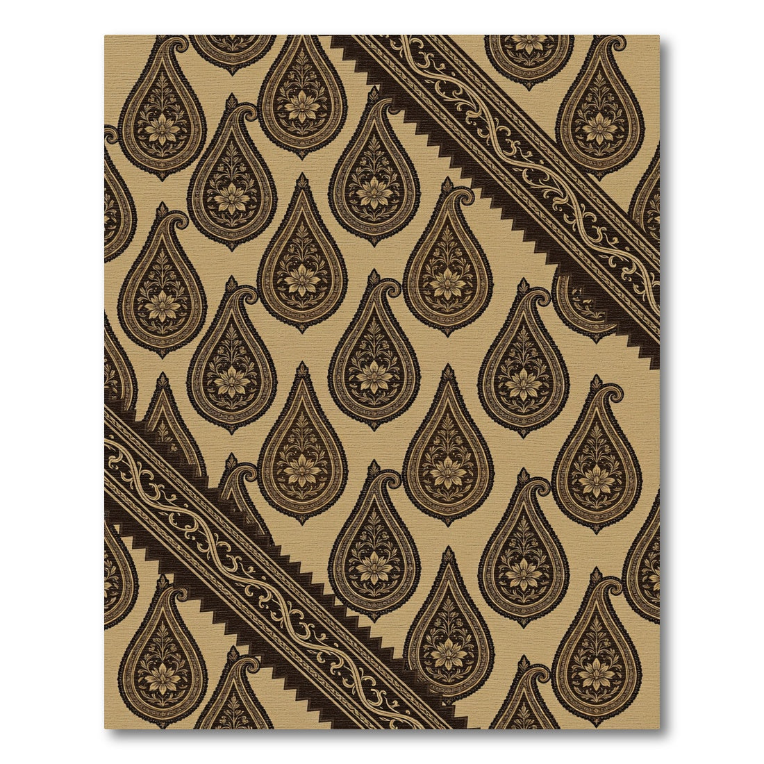 Brown Floral Paisley Medallion Rug