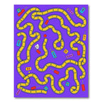 Playful Purple Yellow Maze Road Rug
