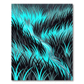 Electric Blue Abstract Grass Meadow Rug