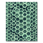 Modern Mint Geometric Honeycomb Wall Rug