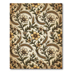 Golden Wheat Floral Vine Rug