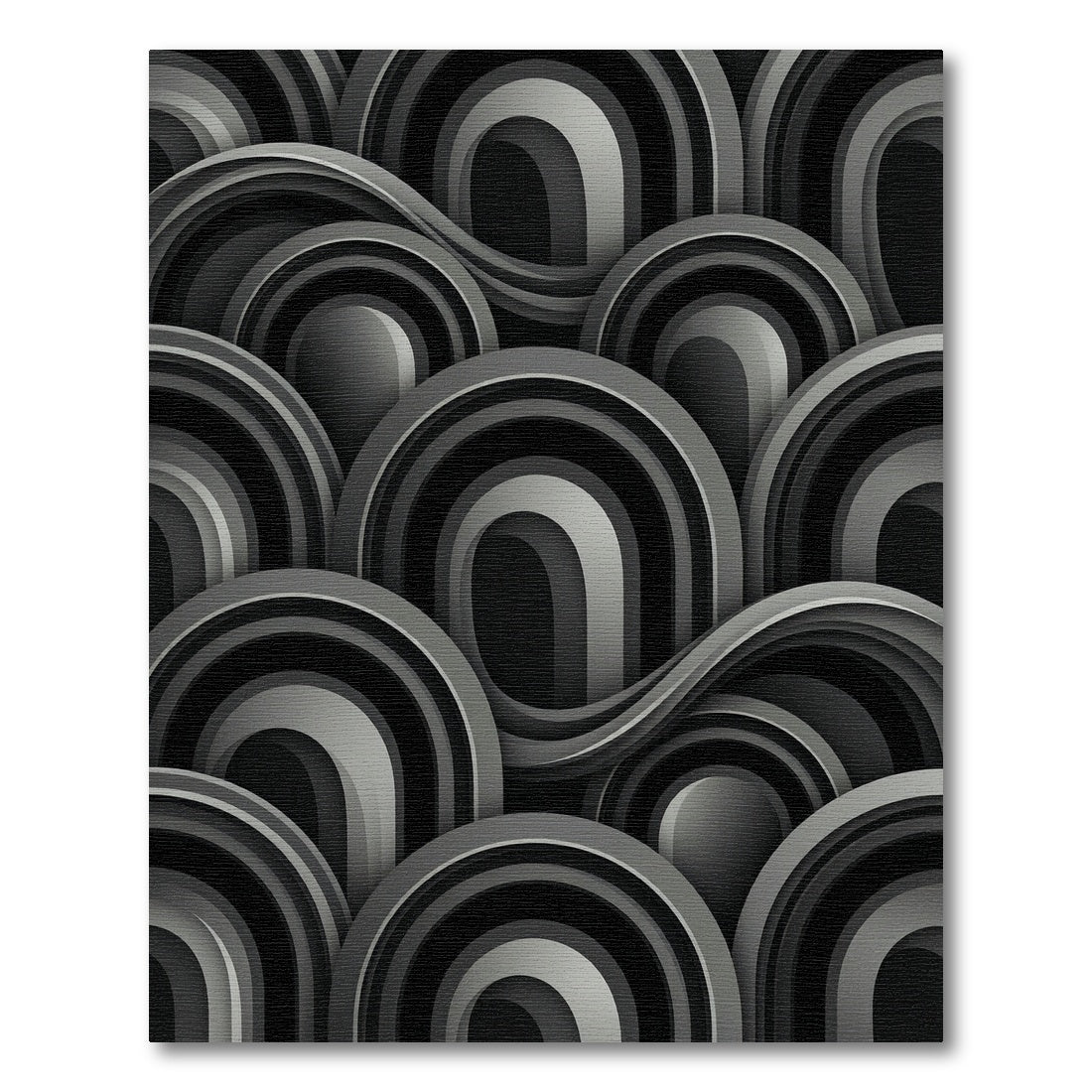 Monochromatic Arch Waves Rug