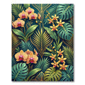 Art Deco Tropical Orchid Gold Foil Rug