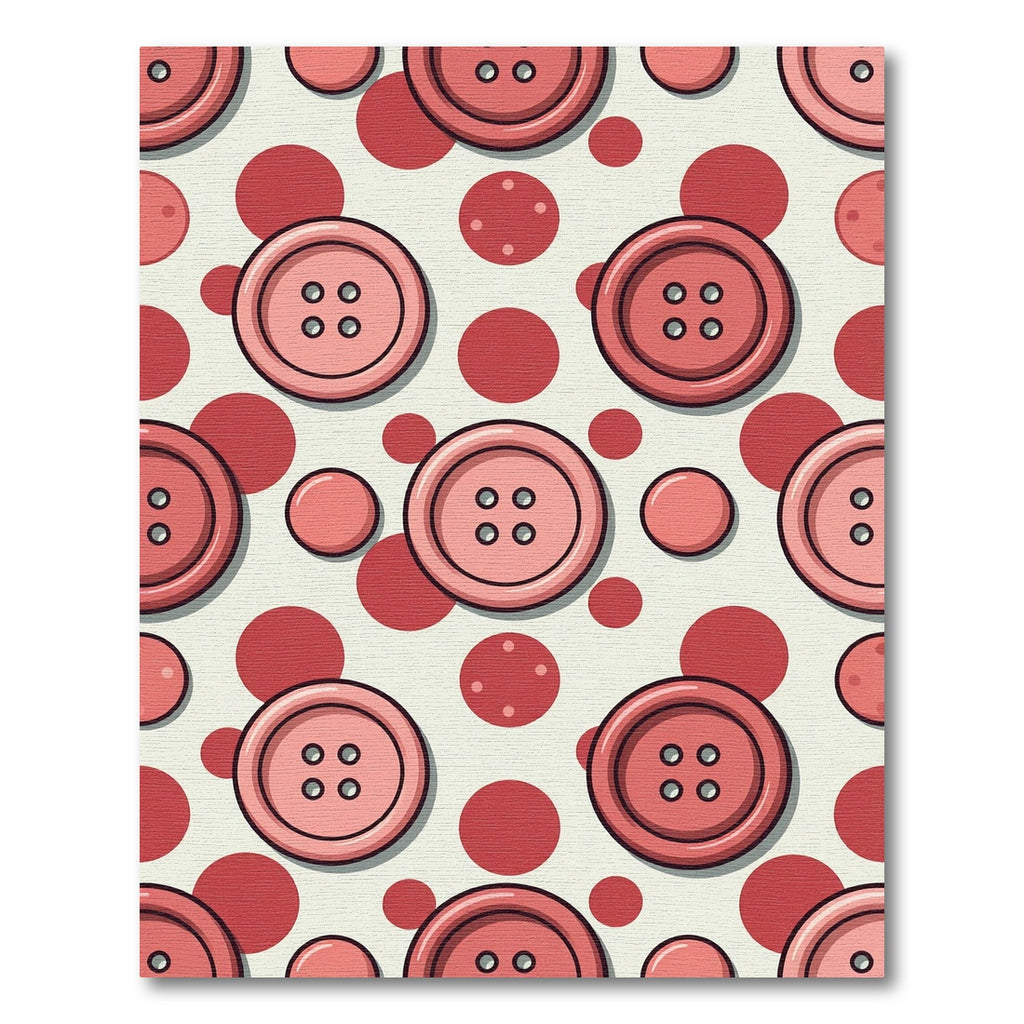 Pink Buttons Red Polka Dot Repeat Rug