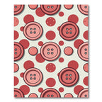 Pink Buttons Red Polka Dot Repeat Rug