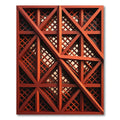 Geometric Burnt Orange Lattice Grid Rug