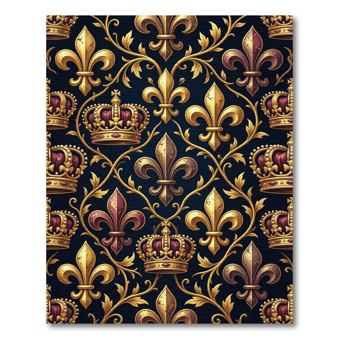 Royal Gold Fleur de Lis Crown Rug