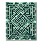 Geometric Sage Rope Knot Medallion Rug