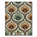 Elegant Gold and Sage Foliage Damask Rug