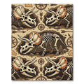 Vintage Fossilized Dinosaur Compass Expedition Rug