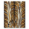 Bold Striated Tiger Stripe Ochre Rug
