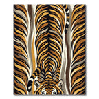 Bold Striated Tiger Stripe Ochre Rug