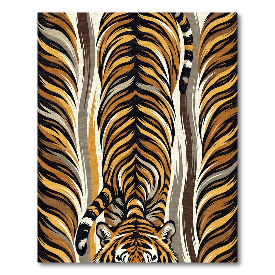 Bold Striated Tiger Stripe Ochre Rug