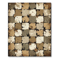 Distressed Earth Tone Checkered Mosaic Rug