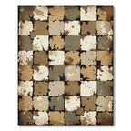 Distressed Earth Tone Checkered Mosaic Rug